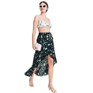 Agua Bendita x Target Women's Deep Sea Print Wrap Skirt - Navy Size XS NWT